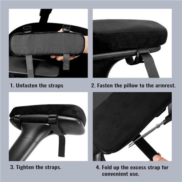2 Pack Office Chair Armrest Pads Covers with Memory Foam Elbow Pillow - Picture 6 of 7